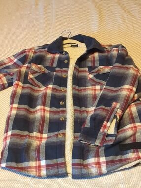 Buffalo David Bitton Men’s Navy Blue Red White Plaid Button-Down Shirt